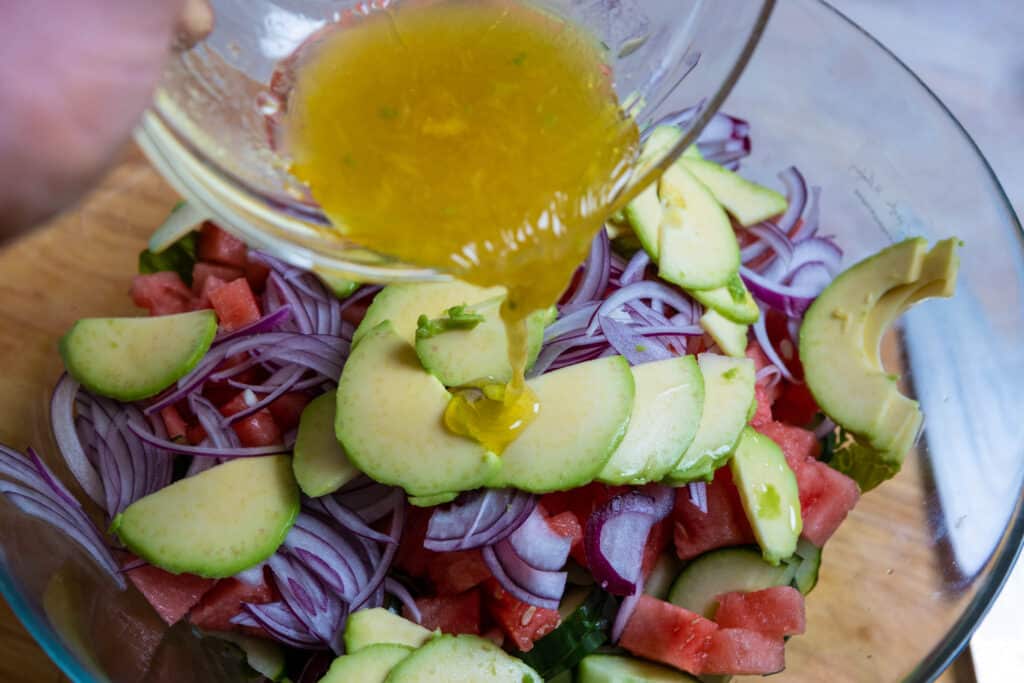 Kyllingsalat med vannmelon og avocado 3