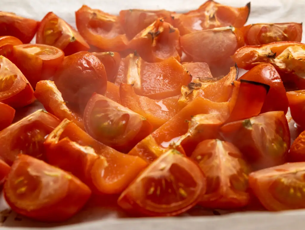 onsbakt paprika og tomat til gazpacho